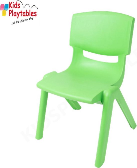 Kunststof groen- 25 cm - stapelstoel - schoolstoel bol.com