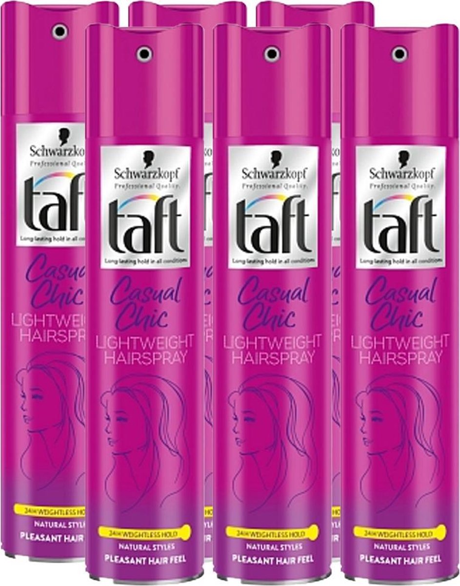 Schwarzkopf Taft Casual Chic Lightweight haarspray Voordeelverpakking - 6 x  250 ml | bol.com