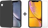 IPhone xr Siliconen Hoesje Zwart - IPhone xr Hoes Cover - IPhone xr Screenprotector 1x