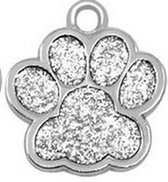 Hondenpoot penning/sleutelhanger zilver kleurig