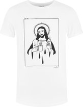 Collect The Label - Hip Tattoo Jezus T-shirt - Wit - Unisex - XL