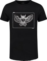 Collect The Label - Hip Tattoo Uil T-shirt - Zwart - Unisex - XL