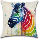 Kussenhoes Rainbow - Zebra 2 - Kussenhoes - 45x45 cm - Sierkussen - Polyester