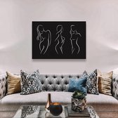 muurdecoratie metaal - Vrouwen - Met warm wit led-verlichting