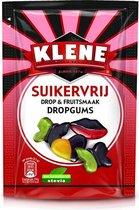 Klene suikervrij drop & fruitsmaak dropgums zakje 105 gr