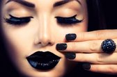 Acrylic glas Black Lips Woman 120 x 80 cm op acrylic glas incl. luxe ophangframe