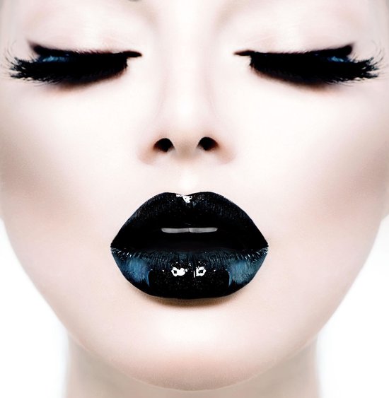 Black Lips- Kristal Helder Galerie kwaliteit Plexiglas 5mm. - Blind Aluminium Ophangframe - Luxe wanddecoratie - Fotokunst - professioneel verpakt en gratis bezorgd