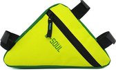 Fietstas frame | Groene tas met geel