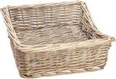 Servethouder - riet mandje - bruin - 20x20xh8cm