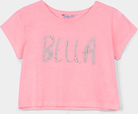 Tiffosi, T-Shirt cropped pink "Bella" maat 164