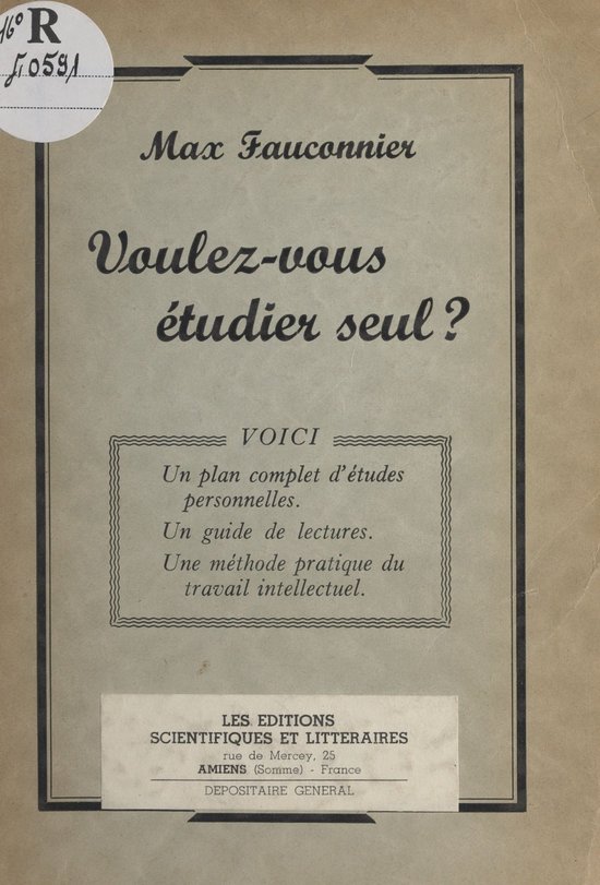 Voulez-vous étudier seul ? - cover