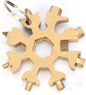 Frostflake - Multitool Sleutelhanger - Roestvrijstaal Staal - Gold