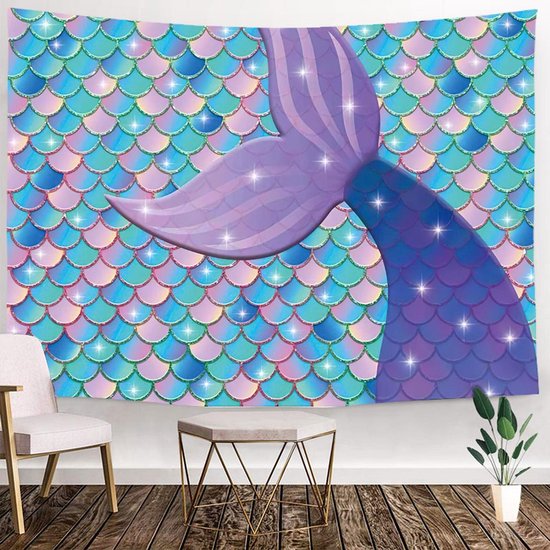 Ulticool - Écailles de Staart de sirène - Couverture de tapisserie - 200x150 cm - Groot tapisserie - Affiche