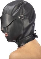 Fetish Tentation - Bondage Masker - Vrije Neusgaten en Mond - Afneembare Blinddoek - Zwart
