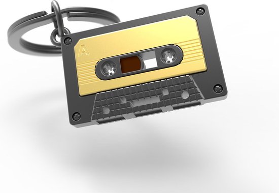 Metalmorphose Audio Tape Band Sleutelhanger 3D Metaal - Goud en Zwart