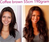 Clip In Extensions 55cm extra dik&vol 190gram coffee brown  net echt haar