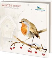 Winterkaartenmapje met env, vierkant: Winter Birds, Michelle Dujardin, Vogelbescherming