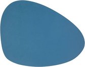 Placemat Leder EI-Vormig Organisch - 41x30cm - Blauw