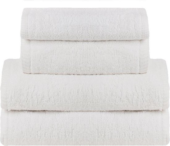 Set de serviettes de bain WillieJan - Tissu éponge - Wit - 2 pièces 50 x  100 et 2... | bol.com