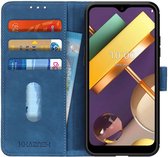 KHAZNEH LG K22 Hoesje Retro Wallet Book Case Blauw