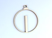 HOUTEN KERSTVERSIERING / WOODEN CHRISTMAS DECORATION - KERSTBAL / CHRISTMAS TREE BAUBLE - Letter I - 9cm - LICHT HOUT / NATURAL WOOD - HOUTEN HANGERS - KERSTBOOM - ALFABET / ALPHAB