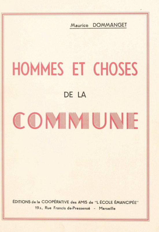 Hommes et choses de la Commune - cover