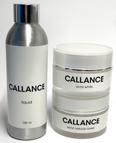 Callance Acryl Poeder Nagels - babyboom en french acrylnagels - acryl soft white 50 ml - acryl natural pink 50 ml - liquid 150ml