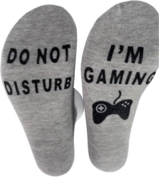 I'm gaming sokken unisex | grijze met zwarte letters | 