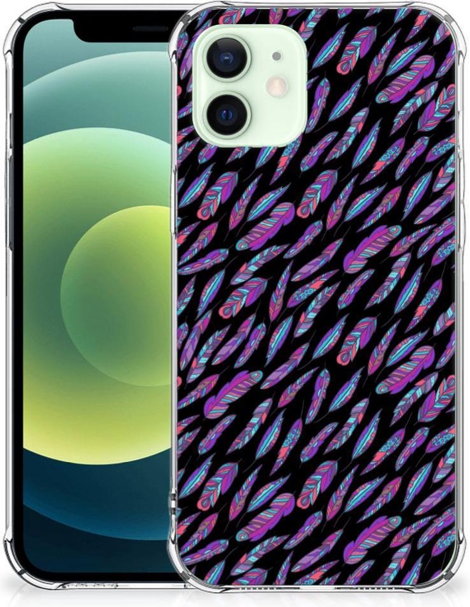 iPhone 12 Mini Doorzichtige Silicone Hoesje Feathers Color