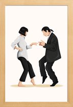 JUNIQE - Poster in houten lijst Pulp Fiction dans -20x30 /Grijs &