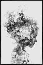 JUNIQE - Poster met kunststof lijst Dissolve Me -13x18 /Grijs & Wit