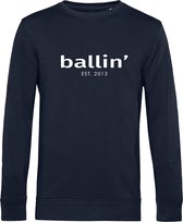 Heren Sweaters met Ballin Est. 2013 Basic Sweater Print - Blauw - Maat XL