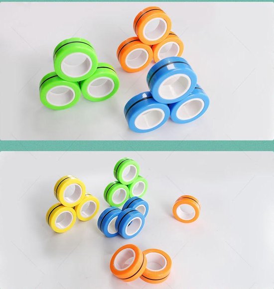 Fidget Toys - Magnetische Ringen - Spinner - Blauw - Merkloos