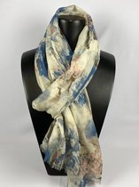Sjaal mozaïek bloemenprint materiaal 20% zijde met 80 % viscose