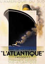 Authentic Models - poster op canvas " L'Atlantique - Cassandre" 51x4x71cm