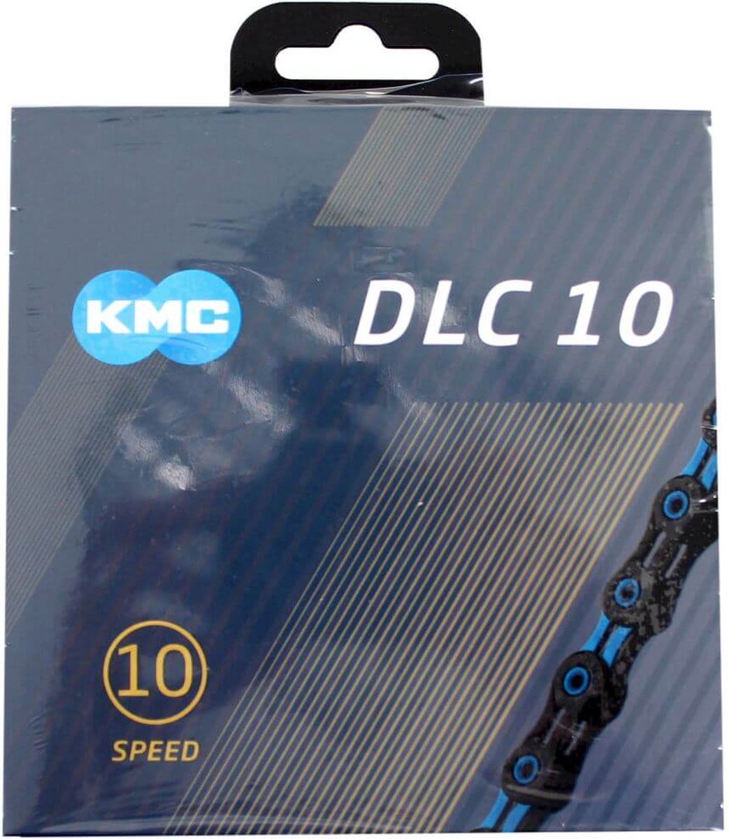 KMC X10 SL DLC Super Light Kettingslot 10-speed, black/blue Uitvoering 116 schakels