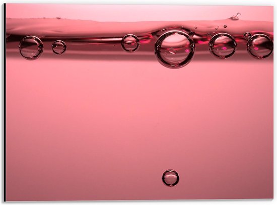 Dibond - Roze Bubbels - 40x30cm Foto op Aluminium (Wanddecoratie van metaal)