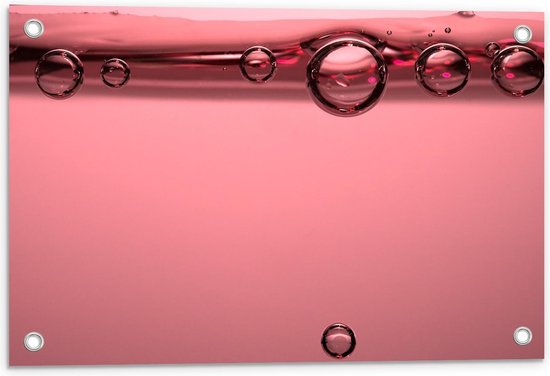 Tuinposter – Roze Bubbels - 60x40cm Foto op Tuinposter  (wanddecoratie voor buiten en binnen)