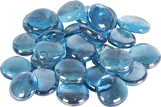 bouwer Opmerkelijk soort Clayre & Eef Decoratie Steentjes 64410 300 gr / 28-30 mm - Blauw Glas  Glazen... | bol.com