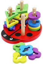 Puzzle en bois coccinelle - puzzle coccinelle empilable - speelgoed Bébé tout- petit - pile de blocs