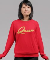 King / Queen Trui Premium Red Gold (Queen - Maat 4XL) | Koppel Cadeau | Valentijn Cadeautje voor hem & haar