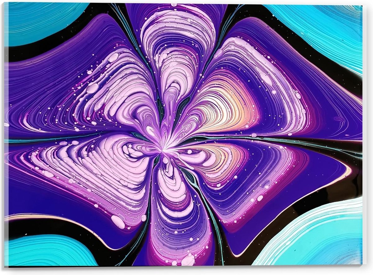 Acrylglas - Waterverf Bloem - 40x30cm Foto op Acrylglas (Met Ophangsysteem)