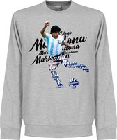 Diego Maradona Argentinië Script Sweater - Grijs - L