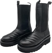 La Pèra Zwarte Hoge Chelsea Boots met quilted neus zwart Dames - Maat 39