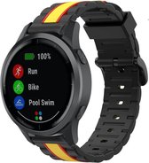 Siliconen Smartwatch bandje - Geschikt voor  Garmin Vivoactive 4 Special Edition band - zwart/geel - Horlogeband / Polsband / Armband