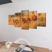 Canvasdoeken - Decoratie - Leeuwen - Schilderijen - Kunst - 100 x 50 - Waterbestendig - L&B Luxurys