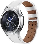 Leer Smartwatch bandje - Geschikt voor  Samsung Gear S3 bandje leer - wit - Horlogeband / Polsband / Armband