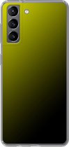 Samsung Galaxy S21 - Smart cover - Geel Zwart - Transparante zijkanten