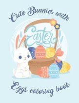 Cute Bunnies with Easter Eggs coloring book