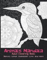 Animals Mandala - Adult Coloring Book - Donkey, Lemur, Chameleon, Lynx, and more